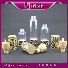 Botol kosmetik plastik tanpa udara, botol kosmetik mewah 15ml 30ml 50ml