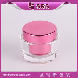 pembuatan 15ml 30ml 50ml perak acrylic toples mewah dengan tutup