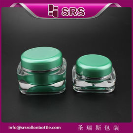 J051 toples perawatan kulit bentuk persegi,SRS PACKING toples hijau 50g