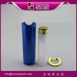 cat biru botol airless warna untuk lotion,mewah botol pompa airless