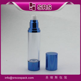 A022 15ml 30ml 50ml botol aluminium biru tanpa udara untuk serum kosmetik