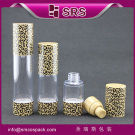 Botol kosmetik plastik tanpa udara, botol kosmetik mewah 15ml 30ml 50ml