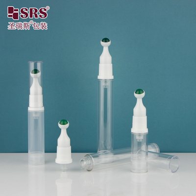Bentuk Bulat Kosmetik Airless Eye Cream Roller Massage Batu permata Bola 15ml Roll On Bottle