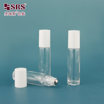 Botol Roll-On Kaca Bentuk Bulat Transparan Untuk Lip Gloss 10ml Botol Rol Roll On