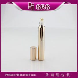 Botol kaca emas mawar 15ml diameter 17mm dengan bola emas asli dan tutup aluminium.