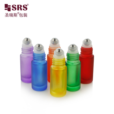 Luxury Berwarna-warni Dicat Mat Finished Kaca Roller Bola Botol minyak wangi Botol Roll On