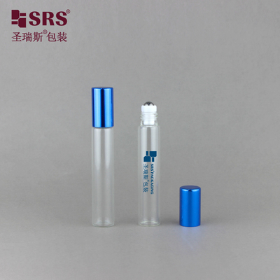 8ml Aluminium Biru Cap Cerah Kaca Tabung Parfum Jelas Roll On Botol
