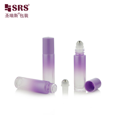 Cat Custom Gradient Color Empty Glass Roll On No Leakage Botol Roller Minyak Esensial 10ml