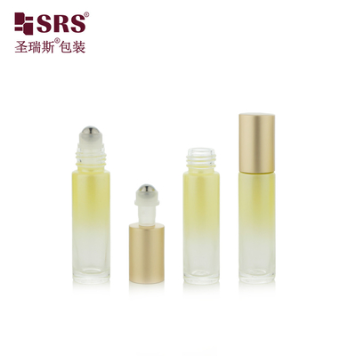 10ml Cat Custom Gradient Kuning kosong minyak esensial botol kaca rollon
