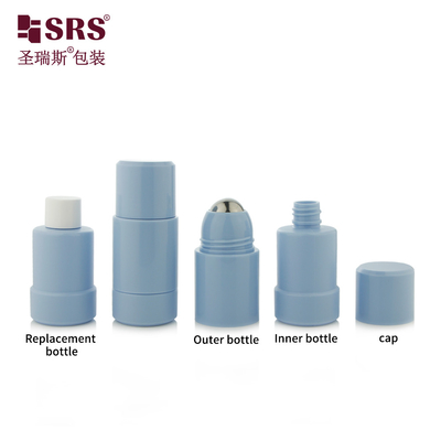 Botol Roll On Kemasan Kosmetik Kosong Bola Rol PP PCR 50ml yang Dapat Diganti