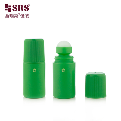 2 oz kosong PP Daur Ulang Custom Solid Color Dome Cap Gel Deodorant Plastik Roll On Botol