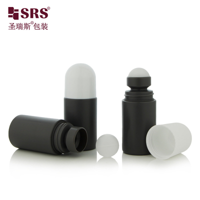 60ml Empty Cosmetic Packaging PP No Leakage Round Gel Bottle Deodorant dengan Roll On Ball