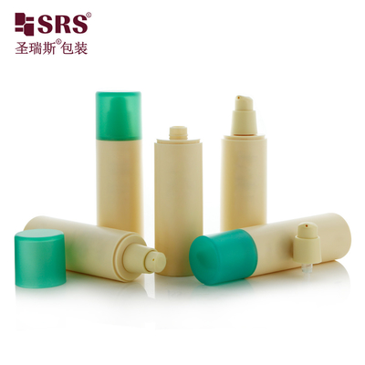 kosong PP Bentuk Bulat Sesuai Warna Injeksi Mat Finish Airless Botol Kosmetik