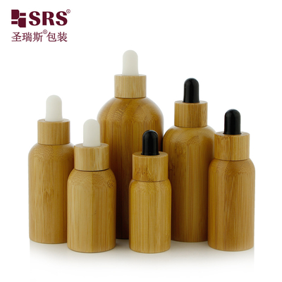 Botol Dalam Kaca Untuk Minyak Esensial Botol Dropper Bambu Asli Mewah 10ml
