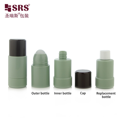 50ml 75ml Kosmetik kosong Kemasan Custom Color Replaceable PP PCR Daur Ulang Roll On Deodorant Gel Botol