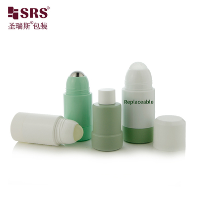 50ml 75ml kosong isi ulang PP PCR Injeksi Daur Ulang Deodorant Custom Color Luxury Roll On Bottle