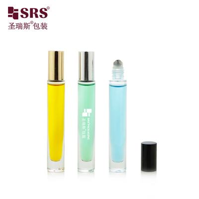Botol bergelombang parfum berat kaca dinding ketebalan 10 ml dengan tutup logam berkilau