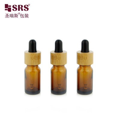Luxury Bamboo Shoulder Glass Facial Serum Elegant Stock Tersedia Botol Dropper 10ml