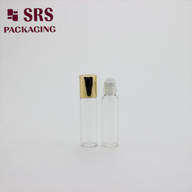 botol kaca transparan 5ml dengan bola kaca dan tutup aluminium kosong untuk minyak wangi