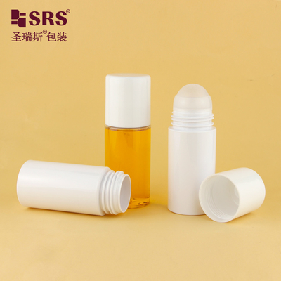 PET43 130ML 170ML Kapasitas Besar PET Plastik Sesuai Warna Bulat PCR Daur Ulang Roll On Botol Untuk Deodorant Gel