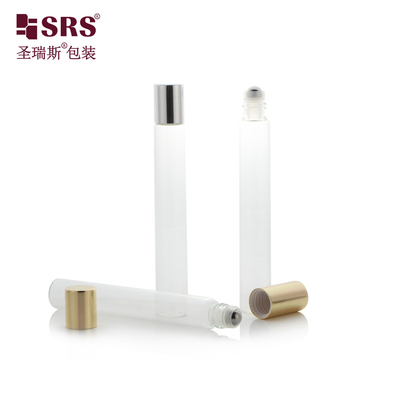 12 ml gulung putih matte pada botol dengan bola logam dan tutup aluminium, kemasan lotion tubuh