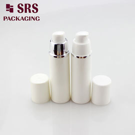A024 botol putih dengan tutup putih dengan garis perak botol tanpa udara PP untuk lotion serum