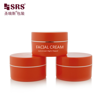 SRSJK 100g 150g kosong Plastik PP Cream Jar Container Double Wall Glossy Matte In Mold Custom Color Tersedia