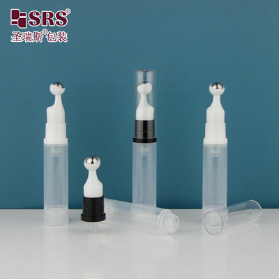 A0031 PP Customization Luxury Empty Injection White Glossy Airless Pump Roll On Bottle Untuk Serum Mata