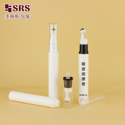 A0031 5ml 10ml 12ml 15ml AS PP Airless Empty Pump Pressing Roller Ball Bottle Untuk Aplikasi Serum Pijat Gel Mata Kosmetik
