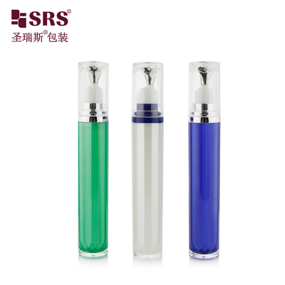 LR001-15ML Cat Custom Color Acrylic Botol Luar Dengan Metal Applicator Untuk Eye Cream Cosmetic Luxury Packaging