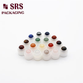 bulat kecil berwarna-warni batu semi mulia roller bola pemegang plastik dengan bola untuk botol gulung