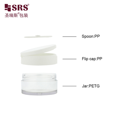 PETG003 Injeksi Putih Kosong Warna Custom 100g 120g 150g 200g 250g Flip Cap Plastic Jar Dengan Sampel Gratis Di stok Warna