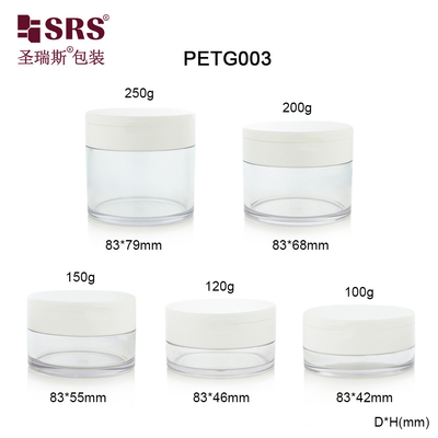 PETG003 100g 120g 150g 200g 250g Kontainer Botol Plastik PETG Transparan Untuk Pelembab Wajah