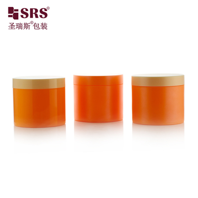 SRSQ 400g Cat Custom Color Plastik PP Cream Body Scrub Jar PCR Bahan Daur Ulang Mat Finished Printing Logo Tersedia
