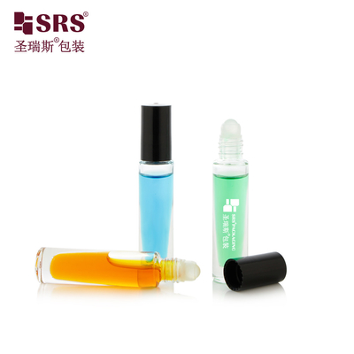 GB1-5ml Tembok tebal Transparan Kantong kosong Ukuran Cute Plastic Cap Cylinder Bentuk Nail Oil Applicator Glass Roll On Bottle
