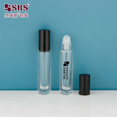 GB1-5ML Mini Cute High End tebal bawah transparan jelas Roll On botol Untuk minyak esensial parfum aplikasi bundar