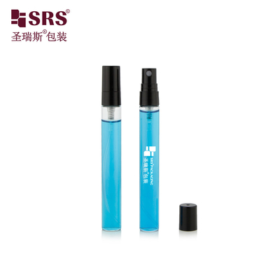 BLPP-10ML 14mm DIA Fine Mist Pocket Size Botol Kaca Tabung Transparan Dengan Pompa Semprotan Plastik Hitam Untuk Parfum