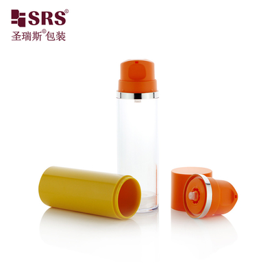 A0215 50ML 120ML 150ML Hot Stamping Logo AS Airless Botol dengan Sampel Gratis kustomisasi Warna