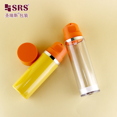 A0215 Snap On Style Botol Serum Wajah Plastik Bulat AS Botol Vakum Kosong Pengemasan Gel Perawatan Kulit Tanpa Udara