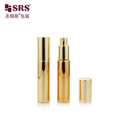 BLPA 10ML Metalized Gold Empty Round Glass Perfume Spray Pump Bottle Customization Kabut halus