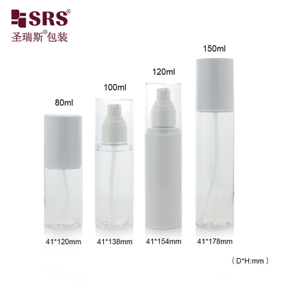 24/410 PET PCR Sertifikat PET Plastik Kosong Personalisasi Warna Botol Lotion Putih Untuk Yayasan Gel Serum Wajah