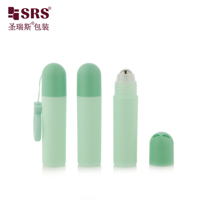 RPPF 20ml Bersih Bulat Flat Bottom PP PCR Bahan Daur Ulang Sertifikat Roller Steel Ball Bottle With Dome Cap Bag Lanyard