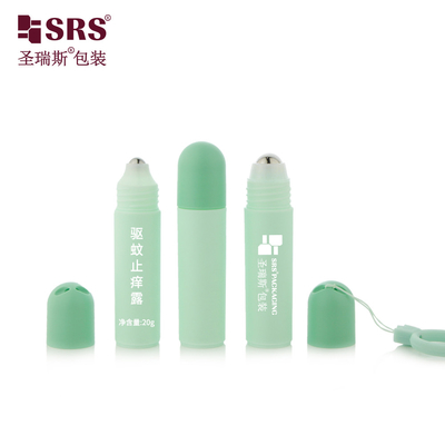 RPPF 20ml Suntik Sesuai Warna Matte Frosted Dome Cap Dengan Lanyard Bottle Round Single Wall Roll On