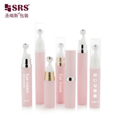 A0035 Airless Style Desain kustomisasi Lukisan Metalized Color Pink Press Roll On Bottle Untuk Eye Gel