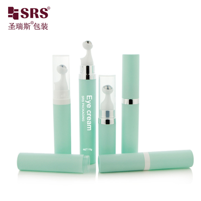 A0035 7.5ml 10ml 15ml Bulat tanpa udara gaya pers Plastik PP PCR Serum Mata Roller Pijat Botol Bola Baja