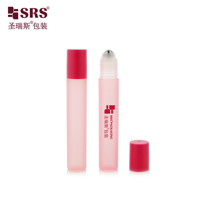 RPP-15ML Merah Plat Plastik Screw Cap Tidak Bocor PP Roll-On Botol Dengan Bola Baja Untuk Eye Gel Penghilang Sakit