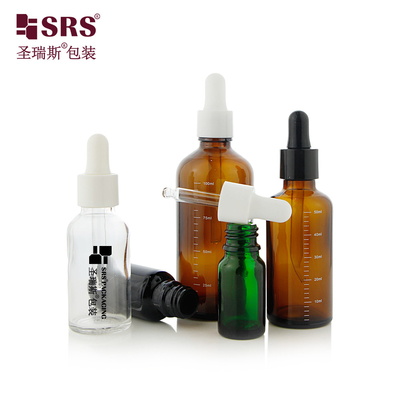 D001 Premium 18/415 Botol kaca dengan dropper berkilau Ideal untuk minyak esensial dalam ukuran 5ml sampai 100ml
