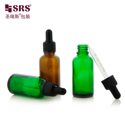 D002 Botol Dropper Kaca Berwarna Biru Hijau Biru Jelas Untuk Serum Kosmetik Esensial Oir