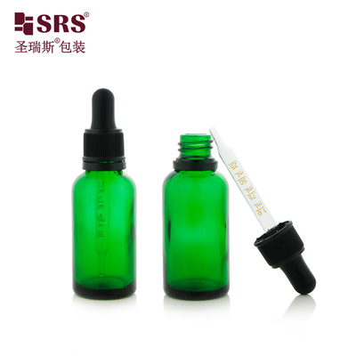 D003-1 Botol Dropper Kaca Hijau Berkilau Dengan Tutup Teperproof Untuk Aroma Tanpa Kebocoran Disegel