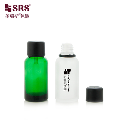 G007 Botol Kaca Bulat Dengan Tutup Sekrup Dropper Vertikal Masukkan Tutup Tamper Proof Custom Color Liquid Oil Packaging